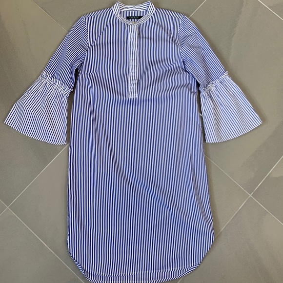 Ralph Lauren Bell Sleeve Bengal Shirtdress - Picture 8 of 12